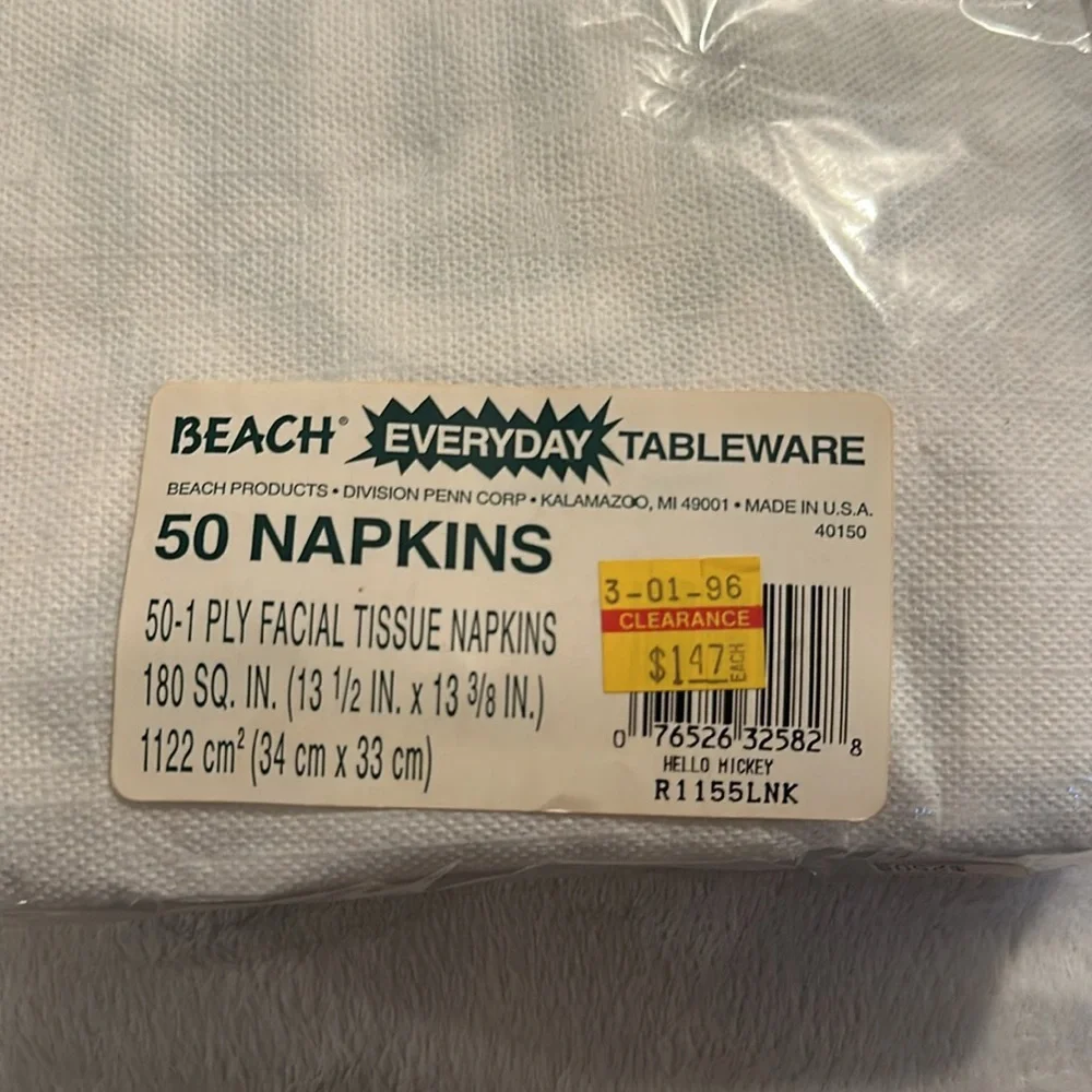Vintage 90s Mickey Mouse Napkins 50 count 2 packages